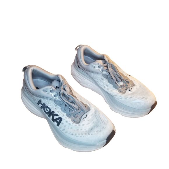 Hoka Bondi 8 Men\'s Size 10 Gray Sharkskin Running Shoes Sneakers 1123202SHMS main image 3